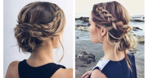 Chignon laterale con treccia