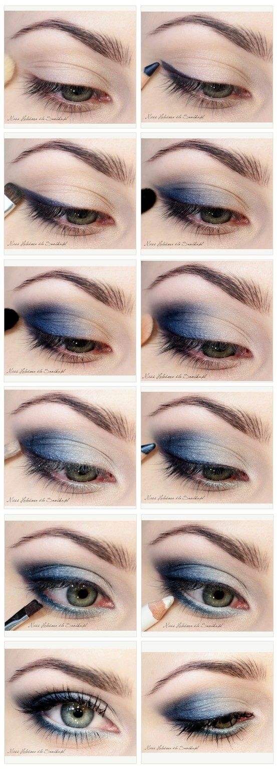 Come truccare gli occhi con il blu