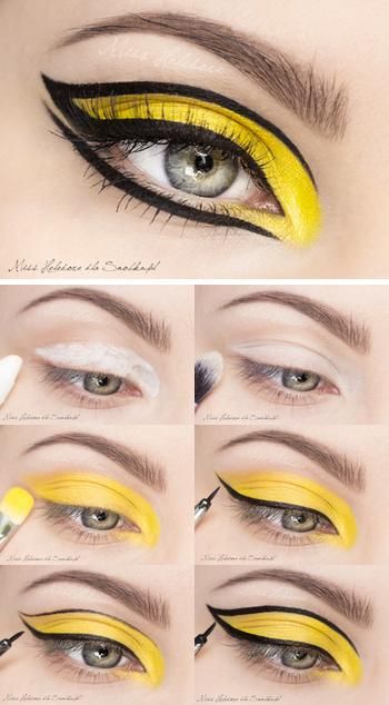 Trucco occhi color giallo tutorial